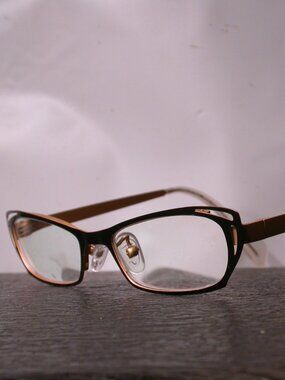 Face A Face Gold and Black Klimt Stylish Eyeglasses Frames Hand Made in France